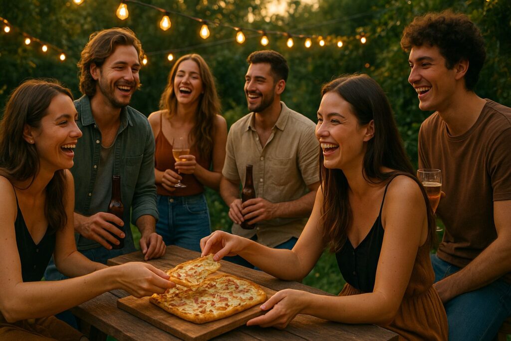 Catering Event Gartenparty Geburtstag mit Flammkuchen